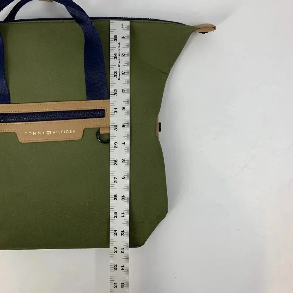 Tommy Hilfiger Canvas Green Book Bag‎ Backpack With Handles